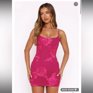 White Fox Beat The Odds Mini Pink Floral Bodycon Dress